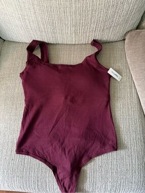 GAP Burgundy Ribbed Bodysuit